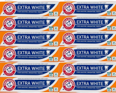 Arm & Hammer Extra White Toothpaste with Baking Soda, 125g, Pack of 12