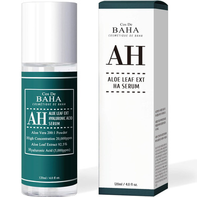 Cos De Baha Aloe Vera Nourishing Facial Serum - No Sticky, Pure Organic Aloe, Moisturizing, Calming & Revitalizing, Restores Dehydrated Skin, Face And Body After Sun Care, 4 Fl Oz (120Ml)