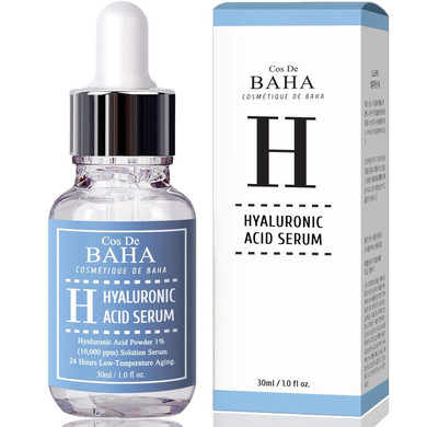 Cos De Baha Pure Hyaluronic Acid Serum - Anti Aging Moisturizer, Natural Collagen Plumping Booster, Anti Wrinkle Formula, Drop Of Youth, Increase Skin Hydration, Korean Skin Care, 1Fl-Oz