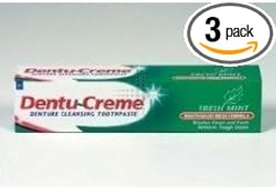 THREE PACKS of Dentu-Creme Denture Cleansing Toothpaste x 75ml