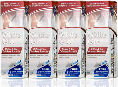 White Glo Coffee Plus Tea Drinkers Formula Whitening Toothpaste, 100 ml, Pack of 4