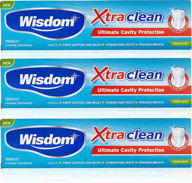 3X Wisdom Xtra Clean Fluoride Toothpaste Fresh Mint 100ml