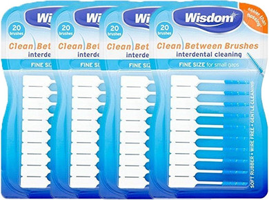 Wisdom Clean Between Interdental Brushes Fine Size 20's (Pack 4)