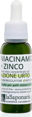 La Saponaria Niacinamide + Zinc Serum, Vitamin B3, Anti-Ageing, Oily Skin, Acne, Enlarged Pores, Dermatologically Tested, Moisturiser, Natural, Vegan, Cruelty-Free, Recycled Packaging, Organic, 30ml