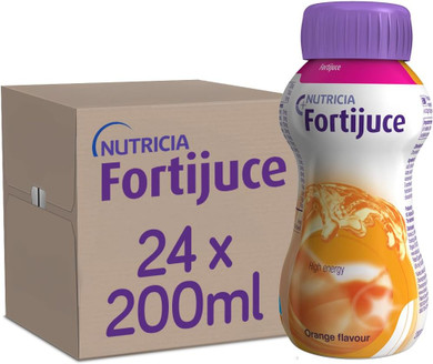 Fortijuce Nutritional Juice Drink Supplement, Orange Flavour, 200ml, Pack of 24 Bottles