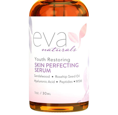 Eva Naturals Skin Perfecting Serum With Aloe, Sandalwood, Msm, Peptides And Rose Hip Seed Oil - Rejuvenates Skin, Stimulates Collagen, Reduces Wrinkles And Fine Lines (1 Oz)