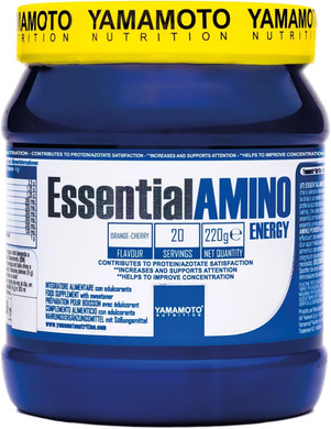 YAMAMOTO NUTRITION Essential Amino Energy 220g, Essential Amino Acid Matrix with Vinitroxtm, Enxtratm and Caffeine, Orange and Cherry Flavour