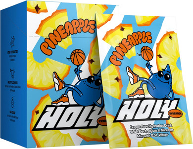 HOLY Hydration 10er Tasting Box Pineapple with pineapple flavor powder | 10 servings with valuable electrolytes & minerals | Hydration Drink | Vegan with natural fruit flavors