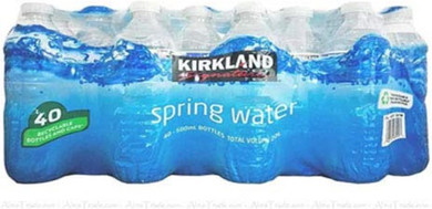 Kirkland Signature Natural Water Screw Cap Lid Bottlesy, Spring, 500 ml, Pack of 40, COST782796