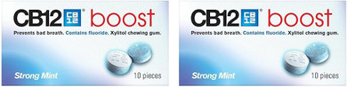 CB12 Boost Chewing Gum  Instant Freshness on the Go, Prevents Bad Breath, Sugar-Free, Cool Mint Flavour  10 pcs (Pack of 2)