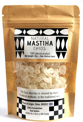 IconsGr Chios Mastiha Tears Gum Greek 100% Natural Mastic Packs From Mastic Growers (50gr Medium Tears)