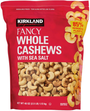 Kirkland Signature Premium Fancy Salted Cashews 40 Oz - Pack of 2