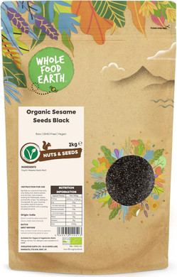 Wholefood Earth Organic Sesame Seeds Black 2kg Raw | GMO Free | Vegan | Certified Organic