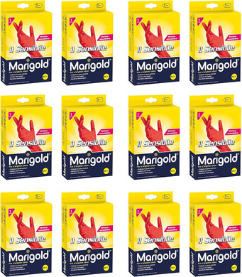 12 x MARIGOLD Latex Gloves The Sensitive Size M in Box 2 Pieces
