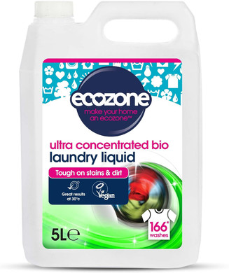 Ecozone Ultra Concentrated Laundry Liquid, Non Bio Detergent, Washing Machine Clothing Stain Removal & Cleaning Solution, Natural Vegan & Non Toxic, Eco Friendly, Gentle on Skin, 50 washes (2L)