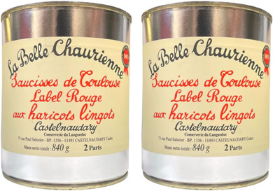 La Belle Chaurienne Label Rouge Toulouse Sausages and Haricot Beans 840g x 2
