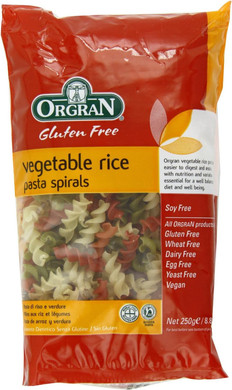 Orgran Gluten Free Vegetable Rice Pasta Spirals 250g - Pack of 2