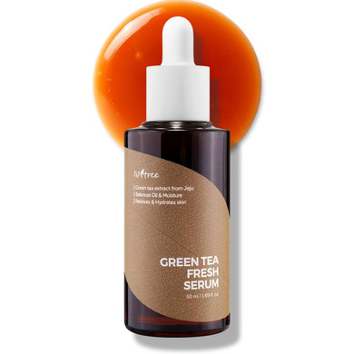 Isntree Green Tea Fresh Serum 50Ml 1.69 Fl.Oz | Green Tea Extract From Jeju | Balances Oil & Moisture | Relieves & Hydrates Skin