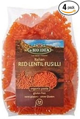 La Bio Idea Red Lentil Fusilli - Gluten Free 250g (Pack of 4)
