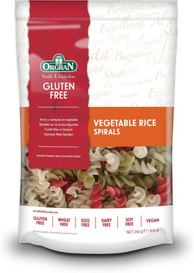 Orgran Free From Vegetable Rice Pasta Spirals 250 g (Pack of 7)