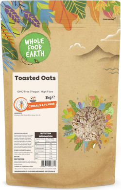 Wholefood Earth Toasted Oats 3 kg | GMO Free | High Fibre