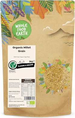 Wholefood Earth Organic Millet Grain  1 kg | GMO Free | Vegan | High Fibre | Certified Organic (Pack of 5)