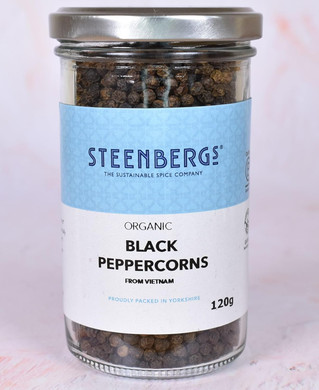 Steenbergs Organic Black Peppercorns Large Jar - 120g