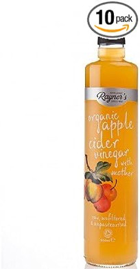 Rayners Organic Raw Apple Cider Vinegar With Mother - 500ml (10 Pack Bundle)