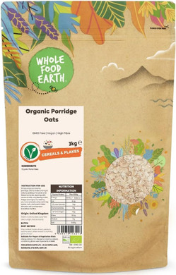Wholefood Earth® Organic Porridge Oats - Nuts - High Fibre - 3kg