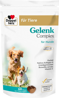 Doppelherz Joint Complex for Dogs - To Support Joint Metabolism for Osteoarthritis - 60 Chews