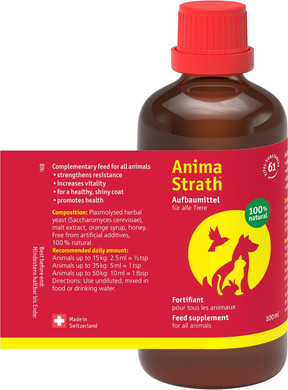 Anima-Strath Dog Vitamins and Supplements for Food, with 61 Nutrients, Vitamins & Minerals for Dogs & Cats, Herbal Yeast for Immune System & Digestive Care, Amino Acids & Prebiotic Qualities (100 ml)