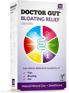Doctor Gut Bloating Relief Capsules, 30 Caps - Stomach Pain Relief, Bloating Relief, Trapped Wind & Gas Relief - Drug-Free, Natural Clay, Expels Harmful Causes of Gas & Flatulence
