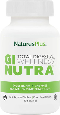 NaturesPlus GI Nutra Total Digestive Wellness - Probiotics Supplement with Prebiotics, Digestive Enzymes, Calcium, Glutamine Powder - Gut Health, Vegan, Gluten Free - 174g Powder