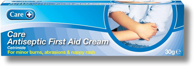 Care Antiseptic First Aid Cream, for Minor Burns, Abrasions and Nappy Rash, Suitable for All, Contains Cetrimide 0.5%, 30g Cream (Pack of 2)