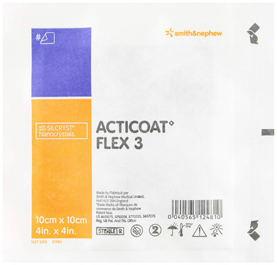 Acticoat 66800398 Flex3 Dressings, 10 cm x 10 cm (Pack of 5)
