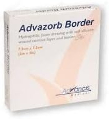 Advazorb Border Foam Dressings 7.5cm x 7.5cm (x10)