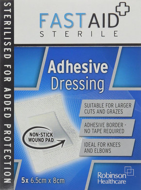 Fast Aid Sterile Dressing Adhesive Pads - Pack of 15