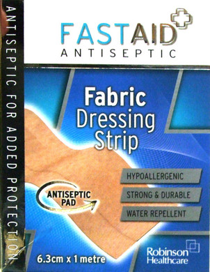 Fastaid+ Antibacterial Barrier Fabric Dressing Strip 6.3Cm X 1m, 4471