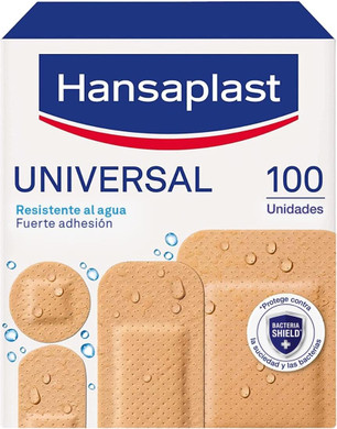Hansaplast Universal 100 Pre-Cut Sterile Plasters, Water and Dust Resistant Dressings for The Whole Family