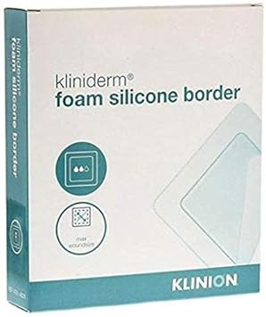 Kliniderm Foam Silicone Border Square Dressing, 12.5 x 12.5 cm
