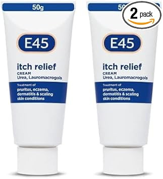 E45 Itch Relief Cream 50 g  Anti Itch Cream for Skin Irritation  Non-Greasy E45 Cream to Relieve Itching  Eczema Dermatitis Cream  Instantly Soothes and Calms Skin - E45 for Itching