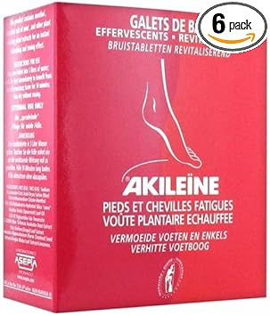 Akileine Galets de Bain 6 x 20g pour Peau Normale, Peau Sensible, Peau Sèche