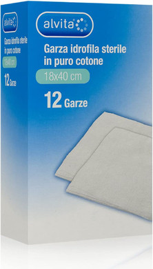 Alvita Garza Sterile in Tessuto Non Tessuto 36 x 40 cm, 12 Pezzi