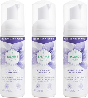Balance Activ pH Balanced Intimate Daily Foam Wash, Relieves Vaginal and Vulval Discomfort (150ml), 3 Pack