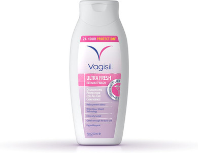 VAGISIL Ultra Fresh Intimate Wash for Daily Feminine Hygiene, 24 Hour Odour Protection, Hypoallergenic, For All-Day Confidence, 250 ml