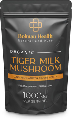 Tiger Milk Mushroom Capsules | 30 Day Supply | HPMC Vegan Friendly Capsules | Enhanced Immunity | Lung & Respiratory Health | Made in The UK