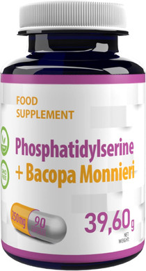 Hepatica Phosphatidylserine + Bacopa Monnieri 250mg | 90 Vegan Capsules | High Strength Memory, Focus & Brain Support | 3rd Party Lab Tested | Non-GMO & Gluten-Free