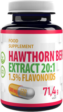 Hepatica Hawthorn Berry Extract  10,000mg Equivalent (500mg of 20:1 Extract)  120 Vegan Capsules with 1.5% Flavonoids, 3rd Party Lab Tested  High Strength Heart Health Support Supplement