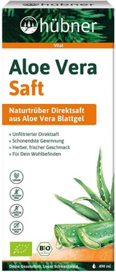 hübner Aloe Vera, Organic Plant Juice, Naturally Cloudy, 490 ml (2)