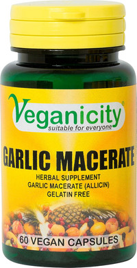Veganicity Garlic Macerate 530mg (1670?g Allicin): Digestive and Immune Herbal Supplement : 60 Vcaps, in a Planet-Friendly 99% Recycled Pot